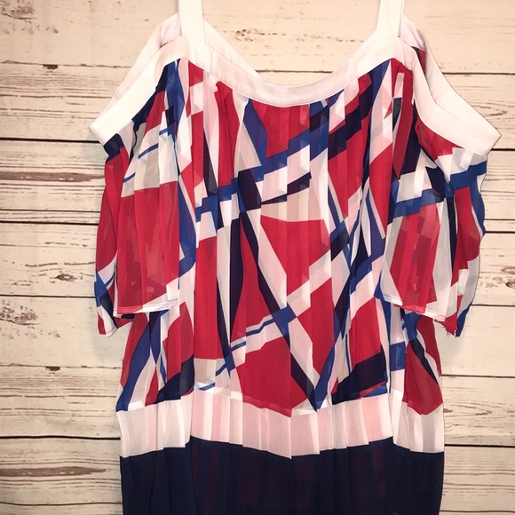 Lane Bryant Womens Sz 22 Pleated Multi Color - Picture 4 of 4